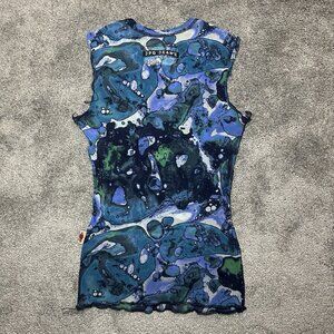 Vintage JPG Jean Paul Gaultier Mesh Bacteria SS 2001 Top Womens M Medium Tank